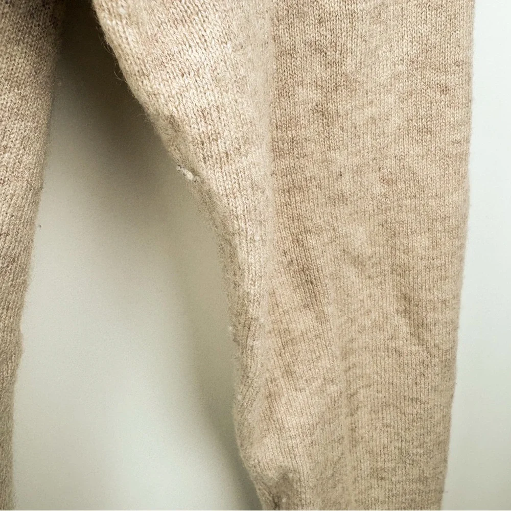 J. McLaughlin 100% Cashmere Open Front Cardigan Sweater Oatmeal Cream Large